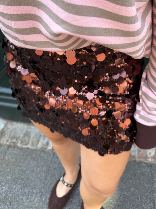 Frances Glitter Skirt | Chocolate Brown
