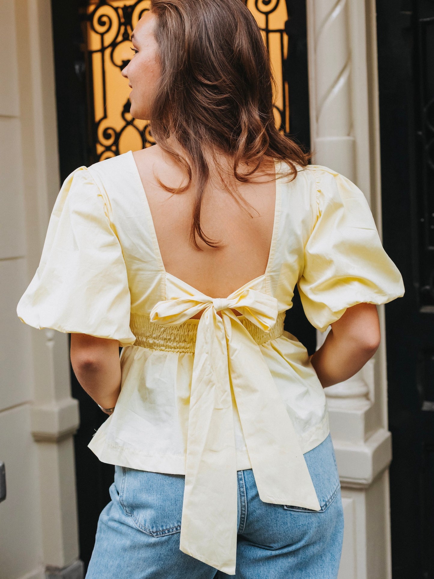 Jane Bow Shirt (Butter Yellow)