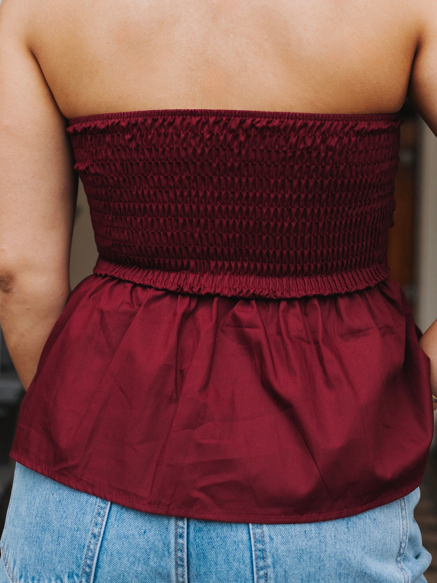 Zuzu Top (Burgundy Red)
