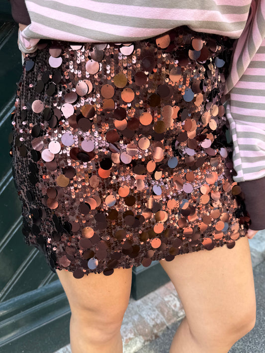 Frances Glitter Skirt | Chocolate Brown