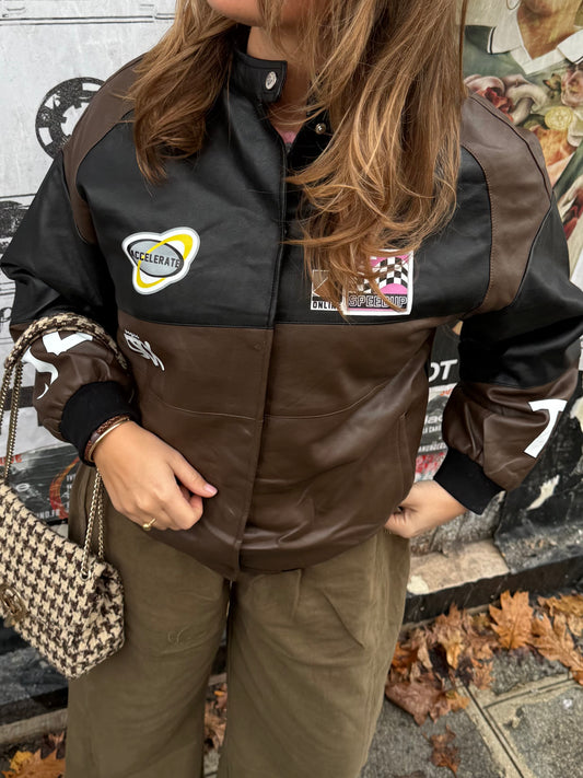 Race Jacket | Chocolate Brown