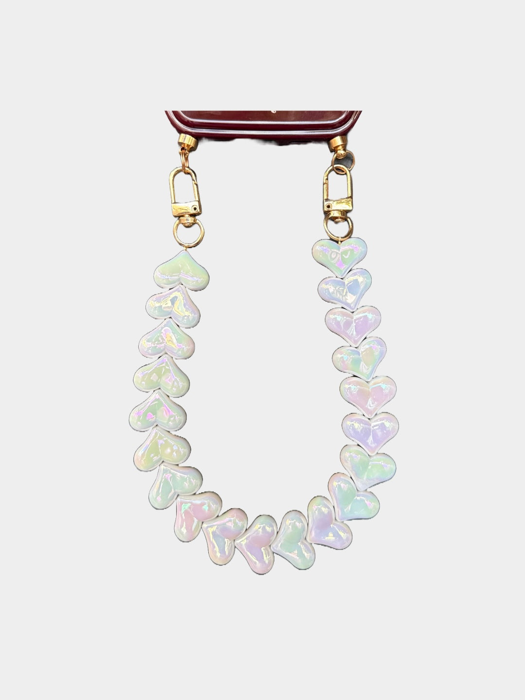 Liz Heart Telefoonkoord (Pearl White)