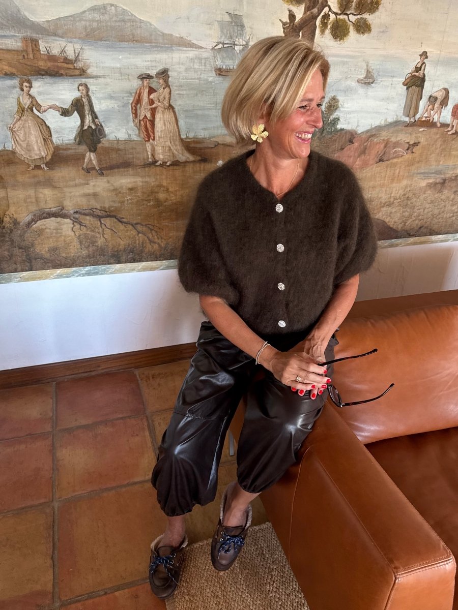 Bibi Mohair Cardigan | Bruin - Maison FAV