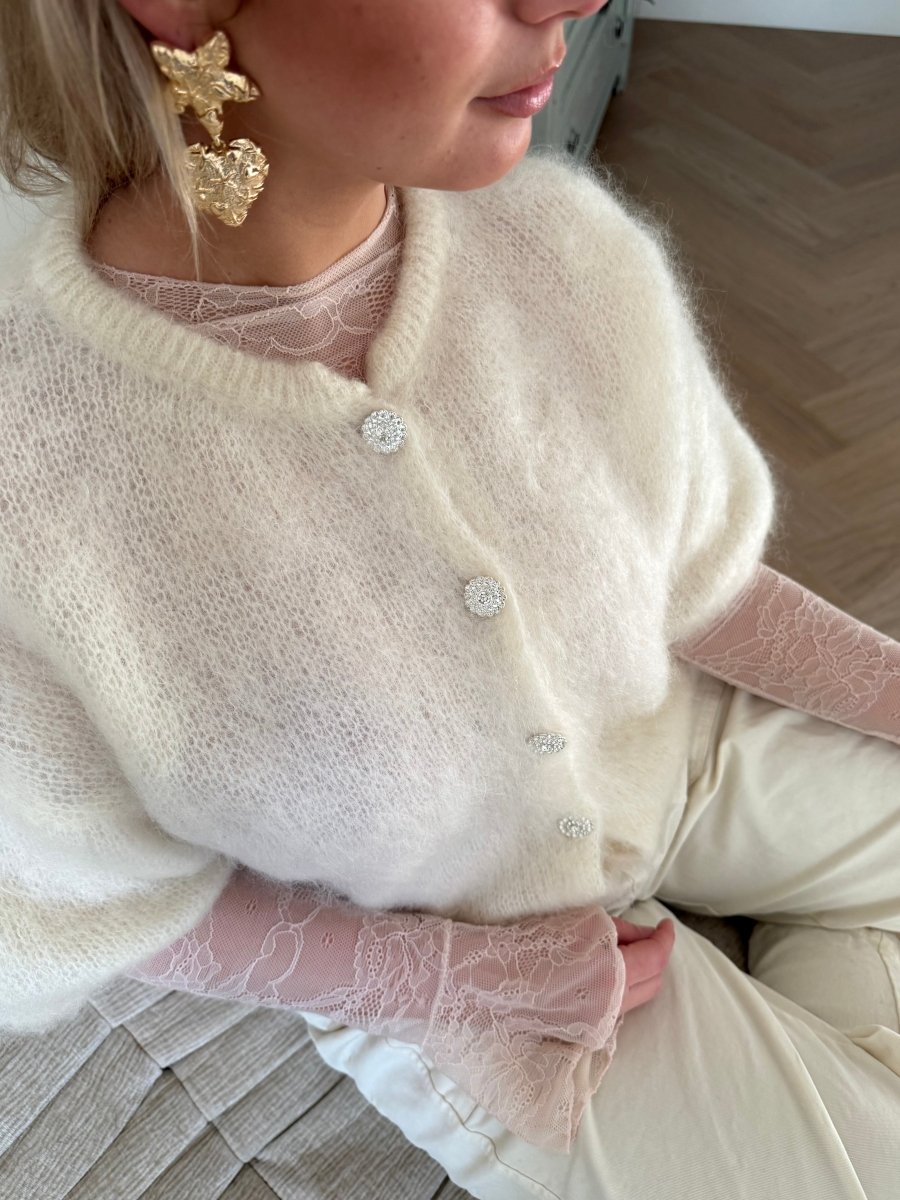 Bibi Mohair Cardigan | Off White - Maison FAV