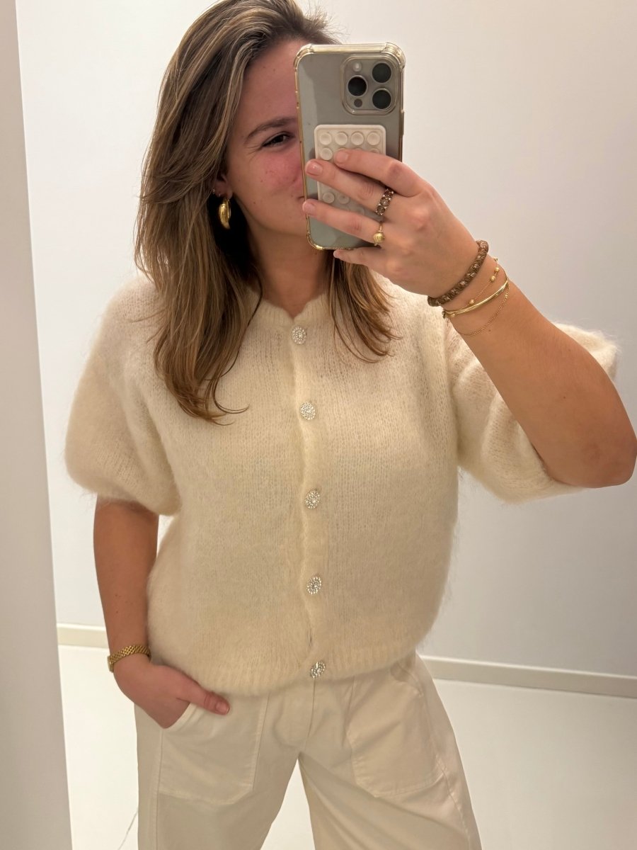 Bibi Mohair Cardigan | Off White - Maison FAV