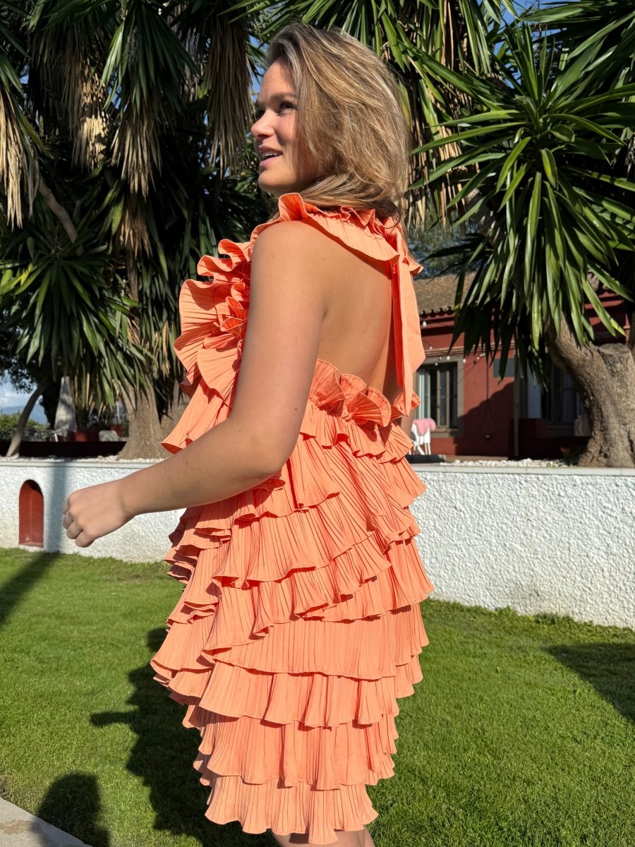 Cato Ruffle Dress | Oranje - Maison FAV
