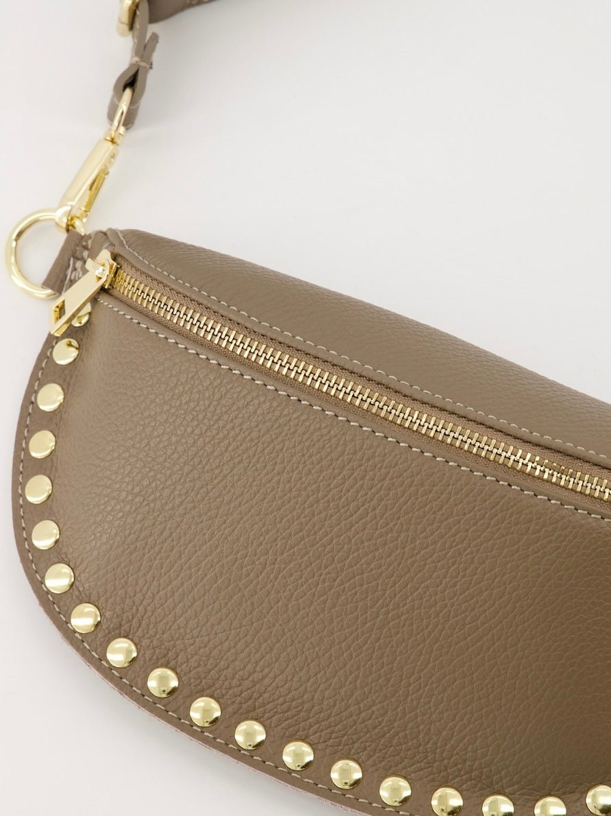 Cleo Leather Bag Crossbody | Taupe - Maison FAV