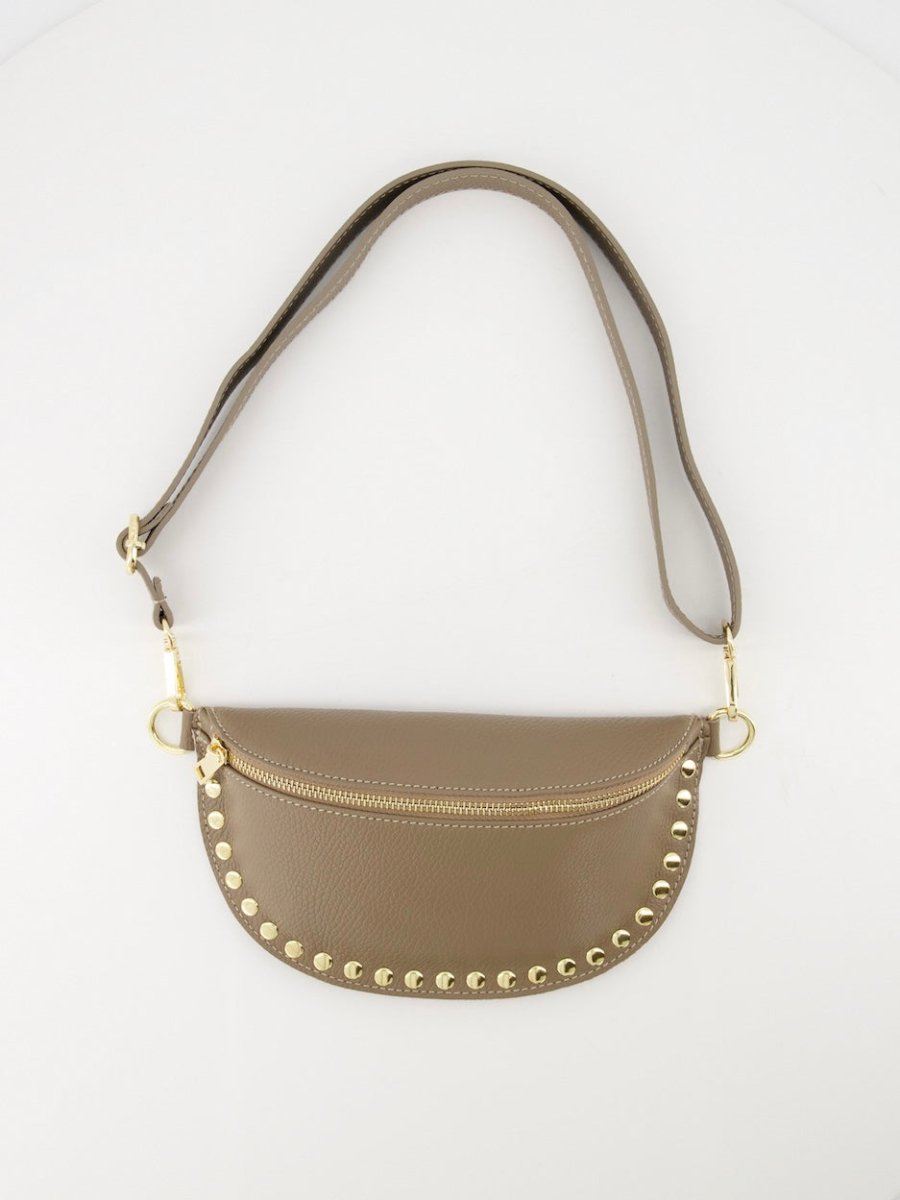 Cleo Leather Bag Crossbody | Taupe - Maison FAV