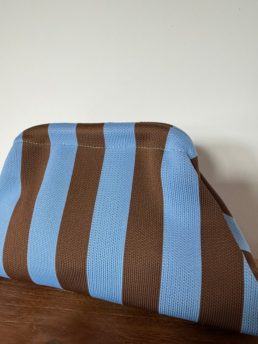 Clutch Strip Blue/Brown - Maison FAV