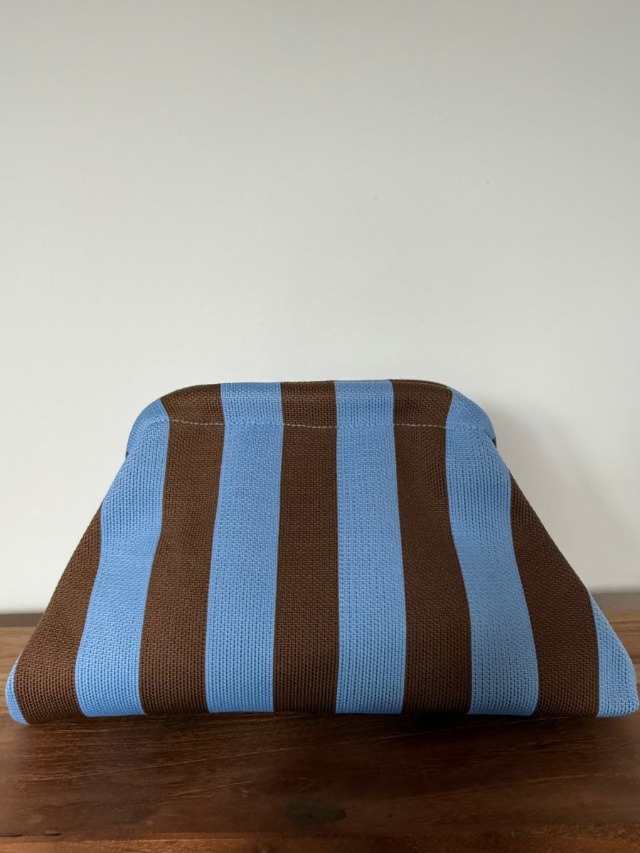 Clutch Strip Blue/Brown - Maison FAV