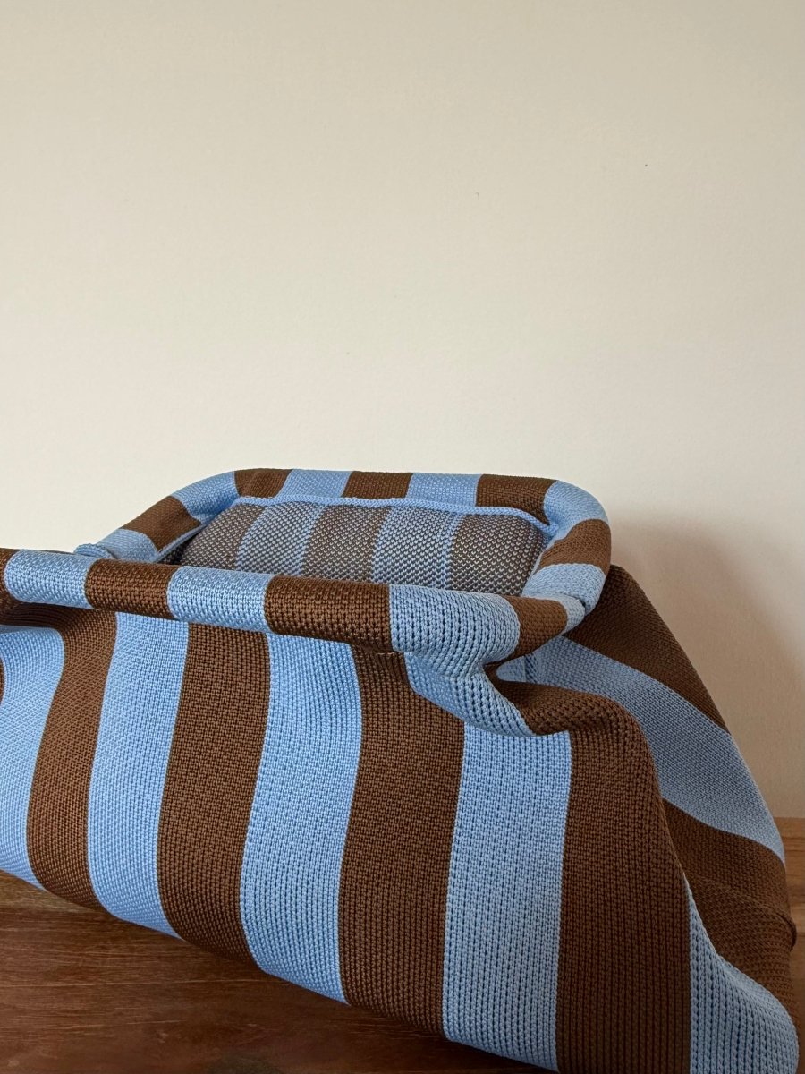 Clutch Strip Blue/Brown - Maison FAV