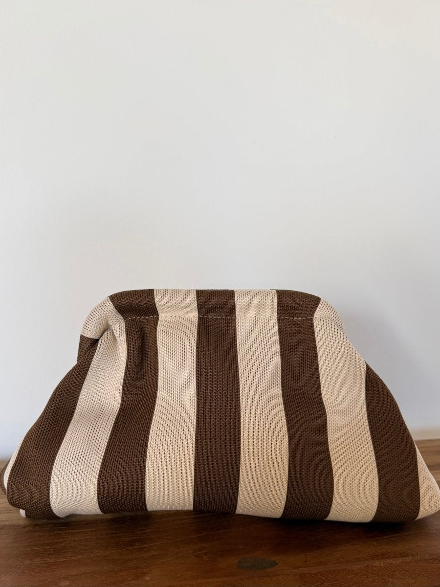 Clutch Stripe Brown/Beige - Maison FAV
