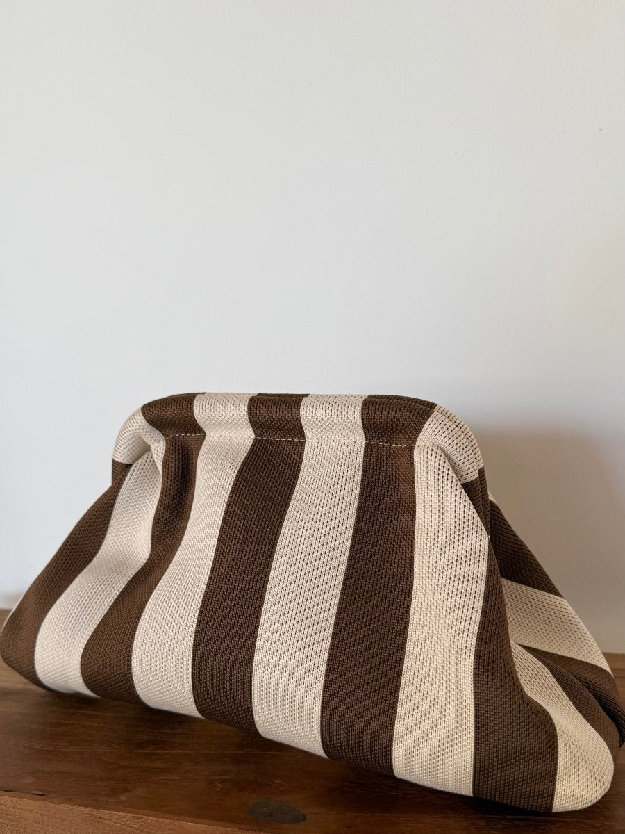 Clutch Stripe Brown/Beige - Maison FAV