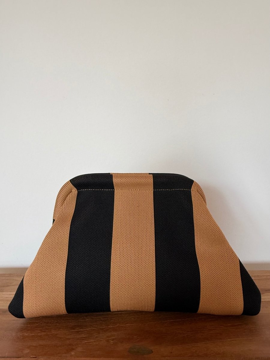 Clutch Stripe Brown/Black - Maison FAV
