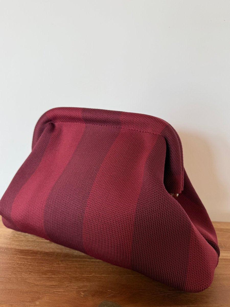 Clutch Stripe Burgundy - Maison FAV