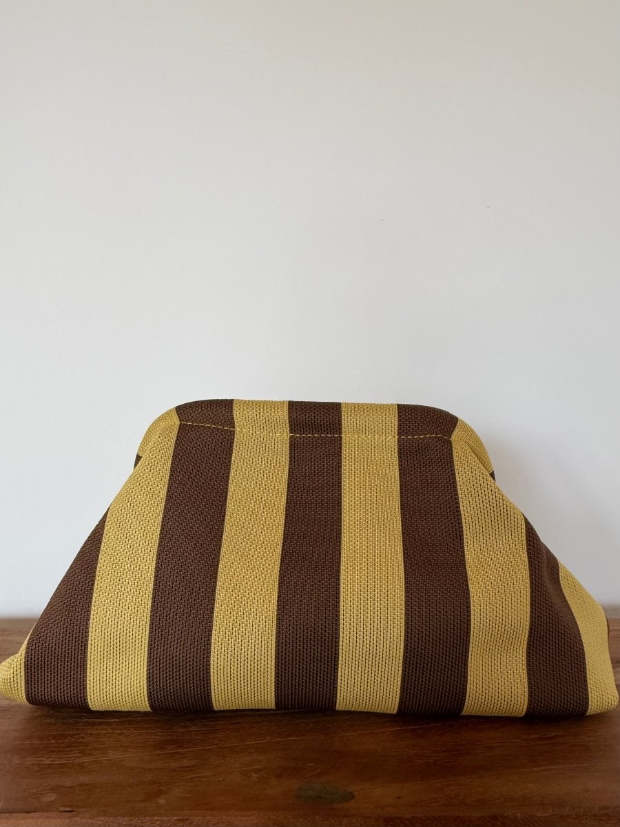 Clutch Stripe Mustard/Brown - Maison FAV