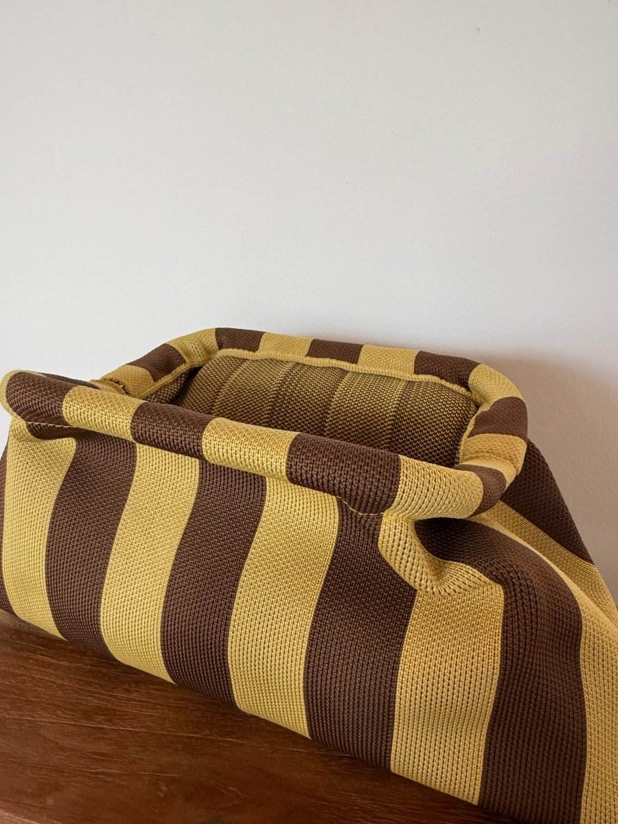 Clutch Stripe Mustard/Brown - Maison FAV