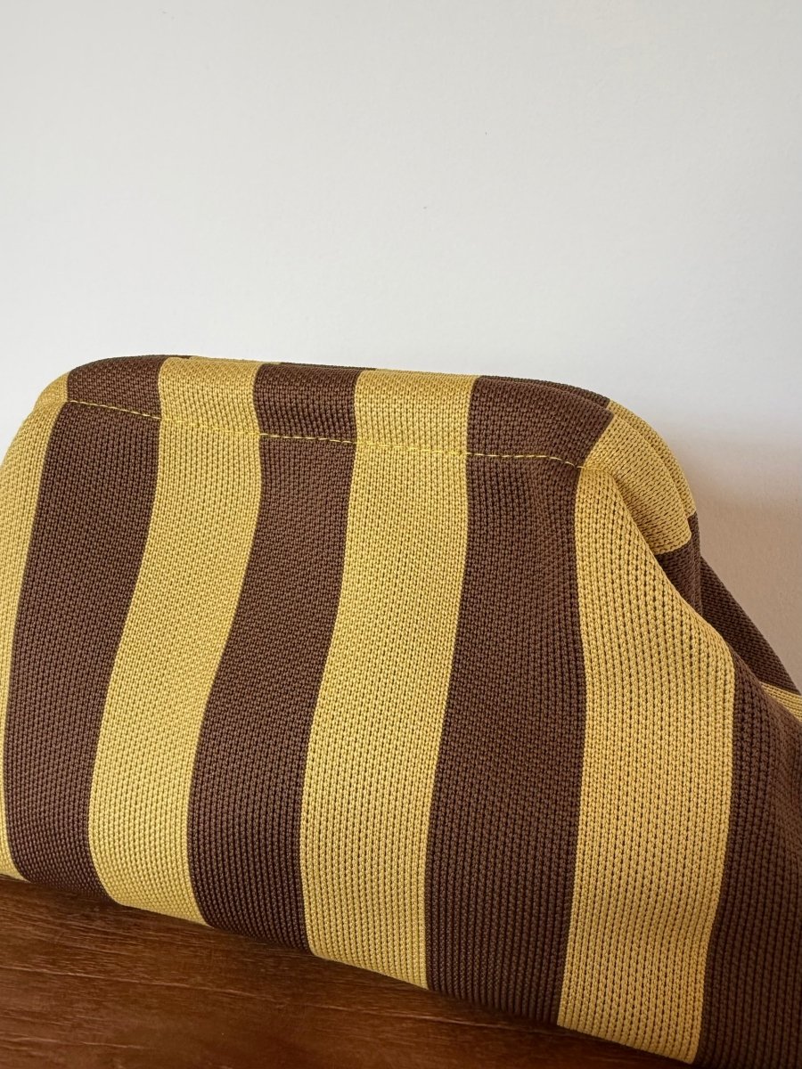 Clutch Stripe Mustard/Brown - Maison FAV