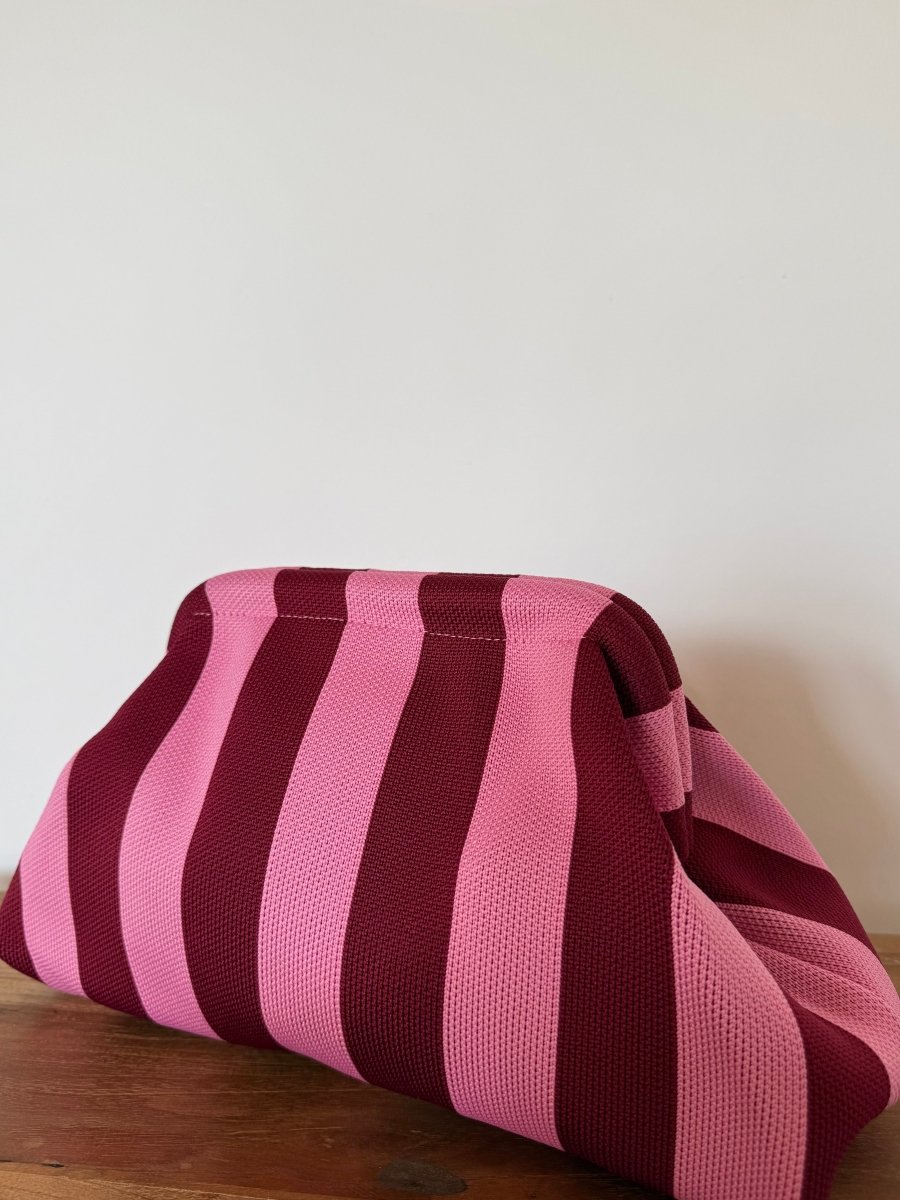 Clutch Stripe Pink/Bordeaux - Maison FAV