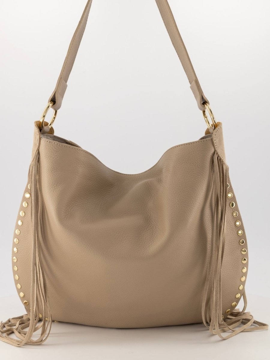 Coacha Suede Leren Tas | Taupe - Maison FAV