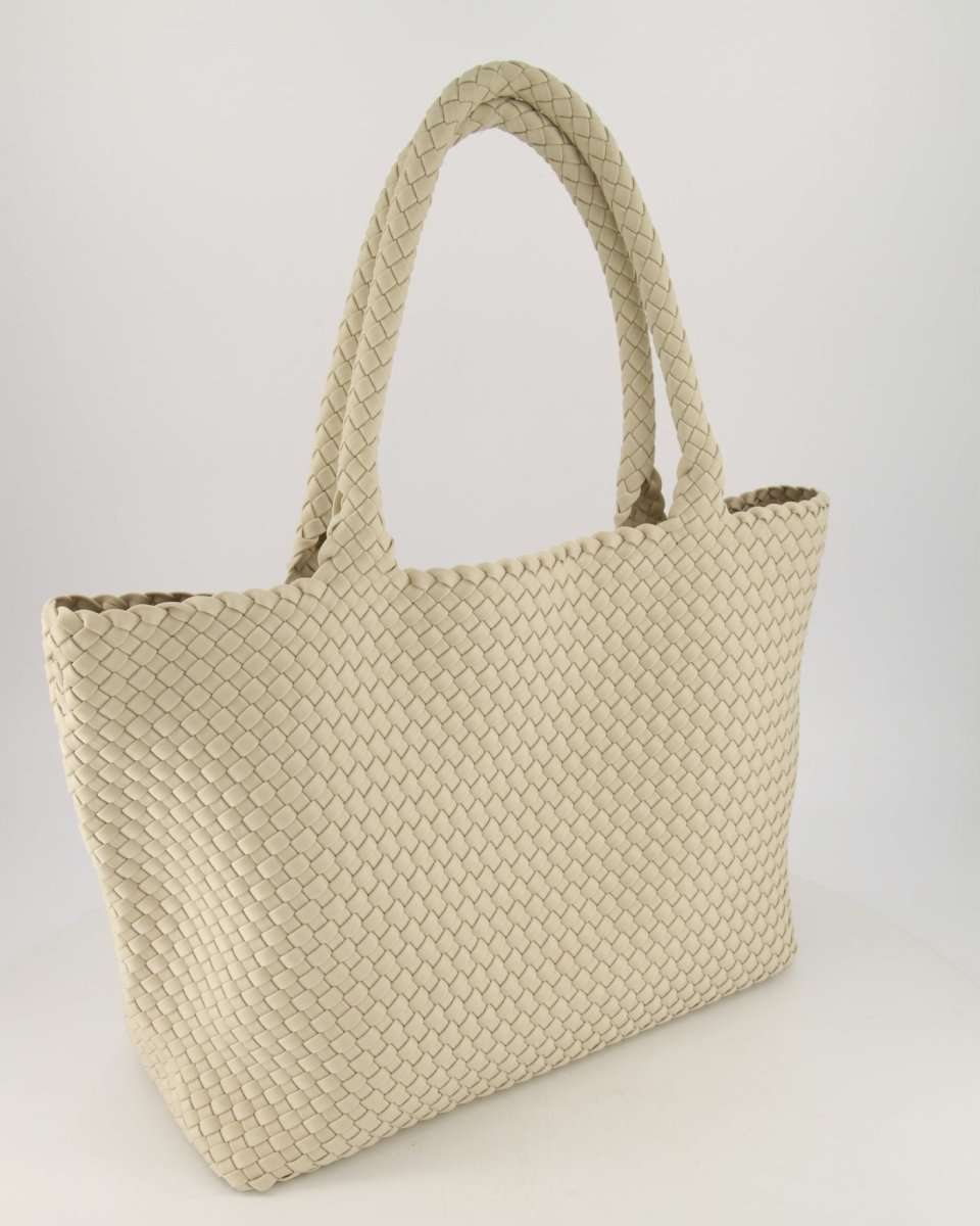 Georgie Geweven Tas | Beige - Maison FAV