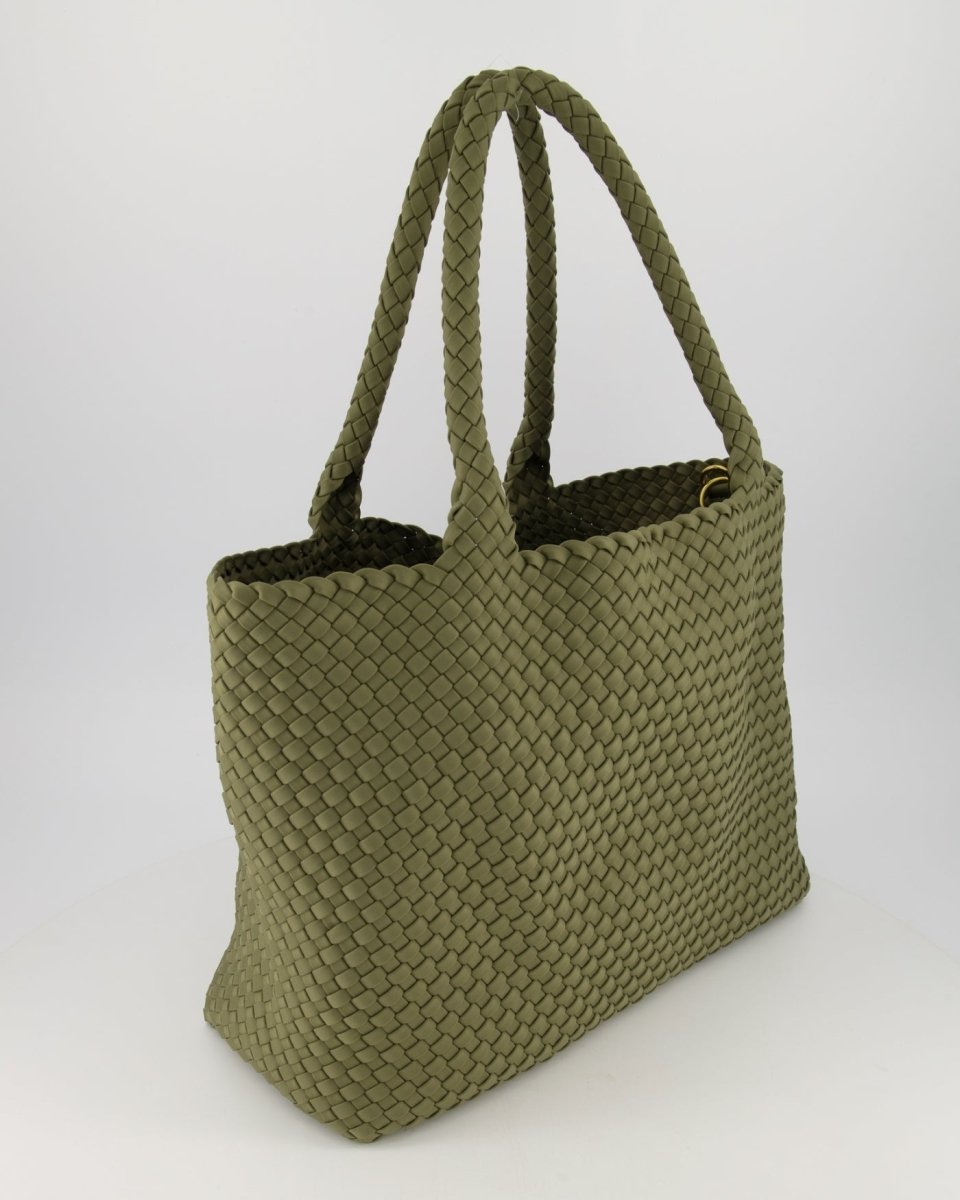 Georgie Geweven Tas | Olive - Maison FAV
