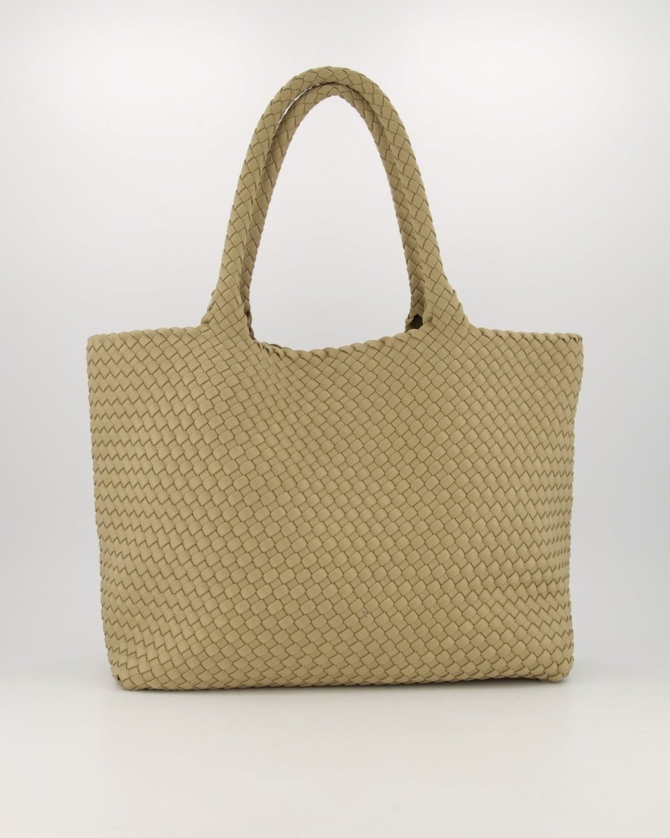 Georgie Geweven Tas | Taupe - Maison FAV