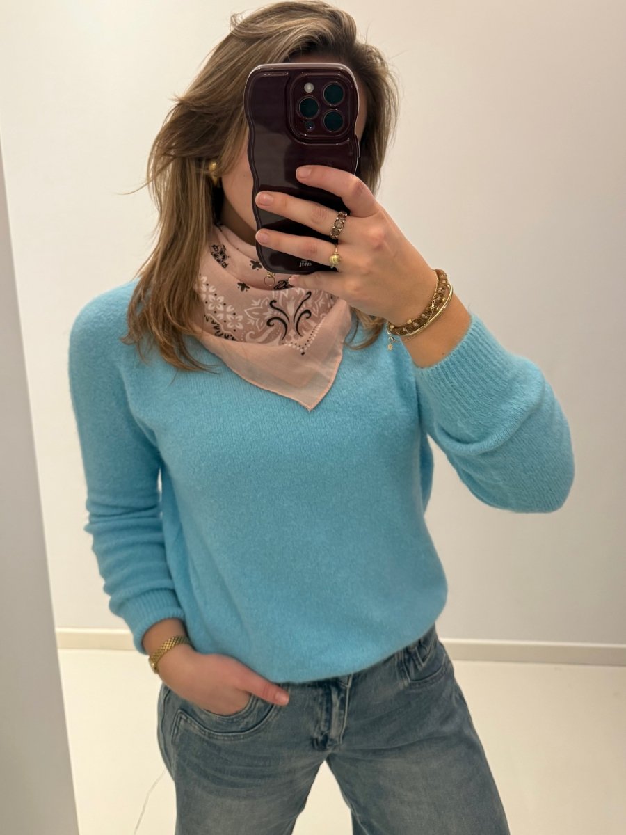 Jane Longsleeve Knit | Blue - Maison FAV