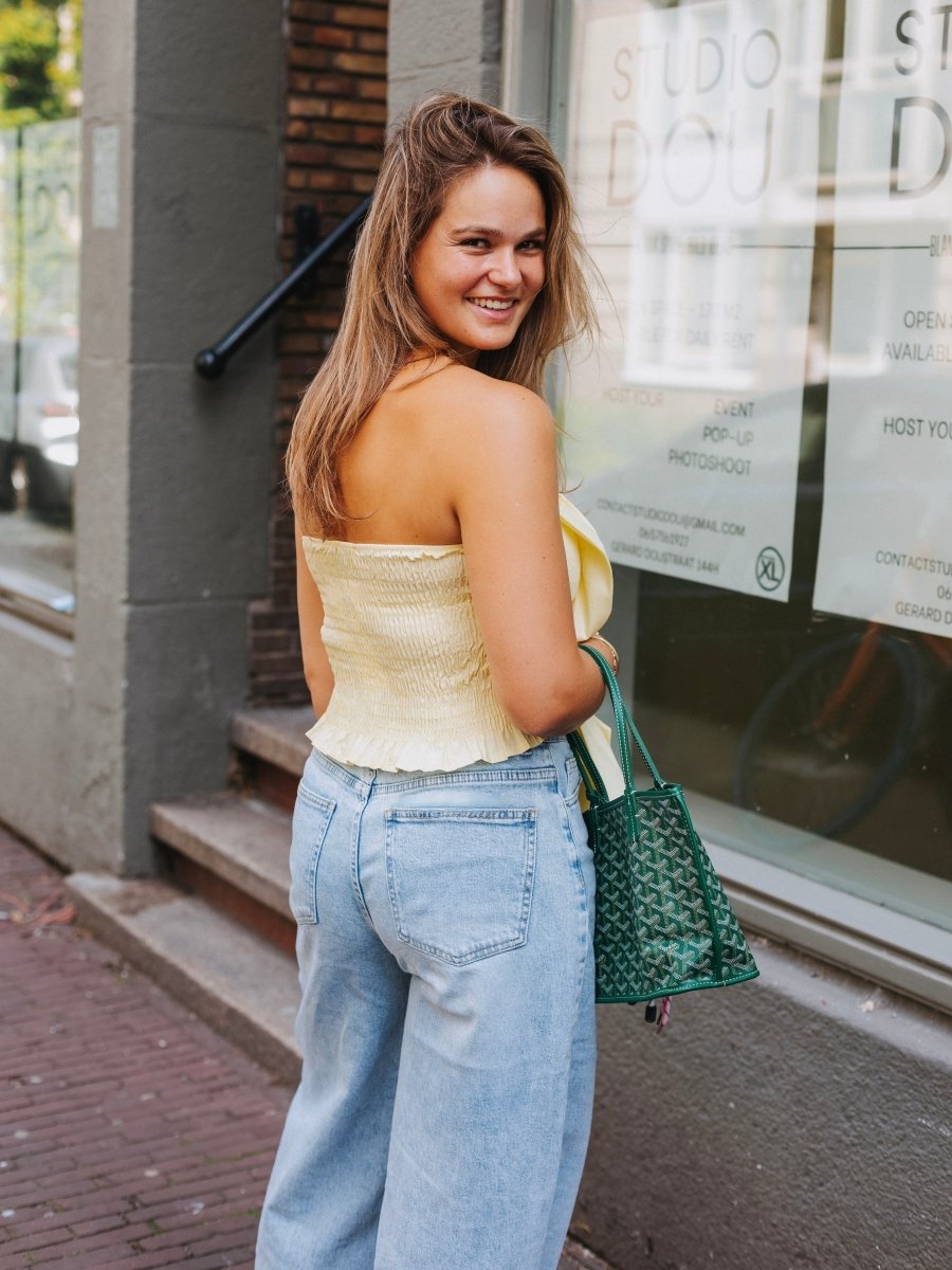 Lottie Bow Croptop (Butter Yellow) - Maison FAV