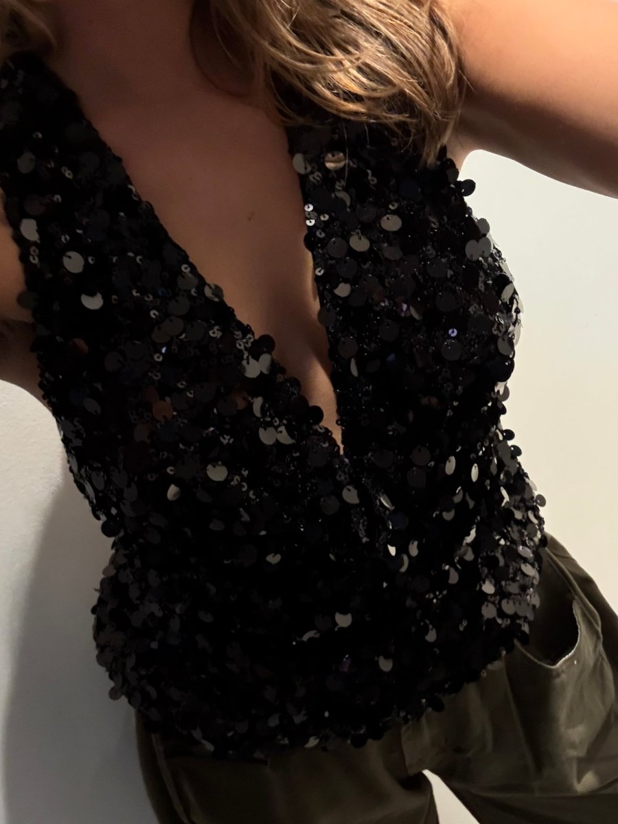 Lucie Glitter Halter Top - Maison FAV