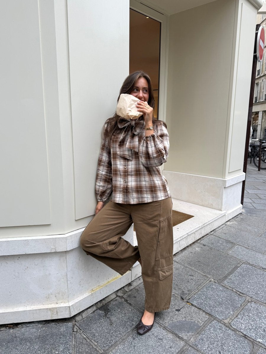 Marie Check Blouse - Maison FAV