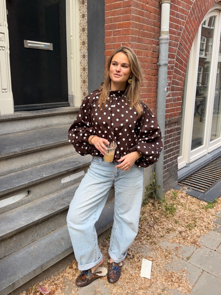 Mimi Dot Top | Bruin - Maison FAV