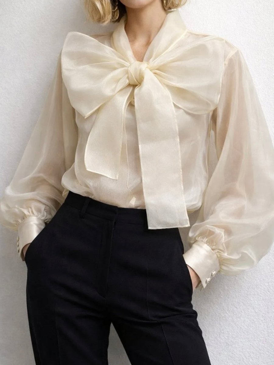 Miu Bow Top | Cream - Maison FAV