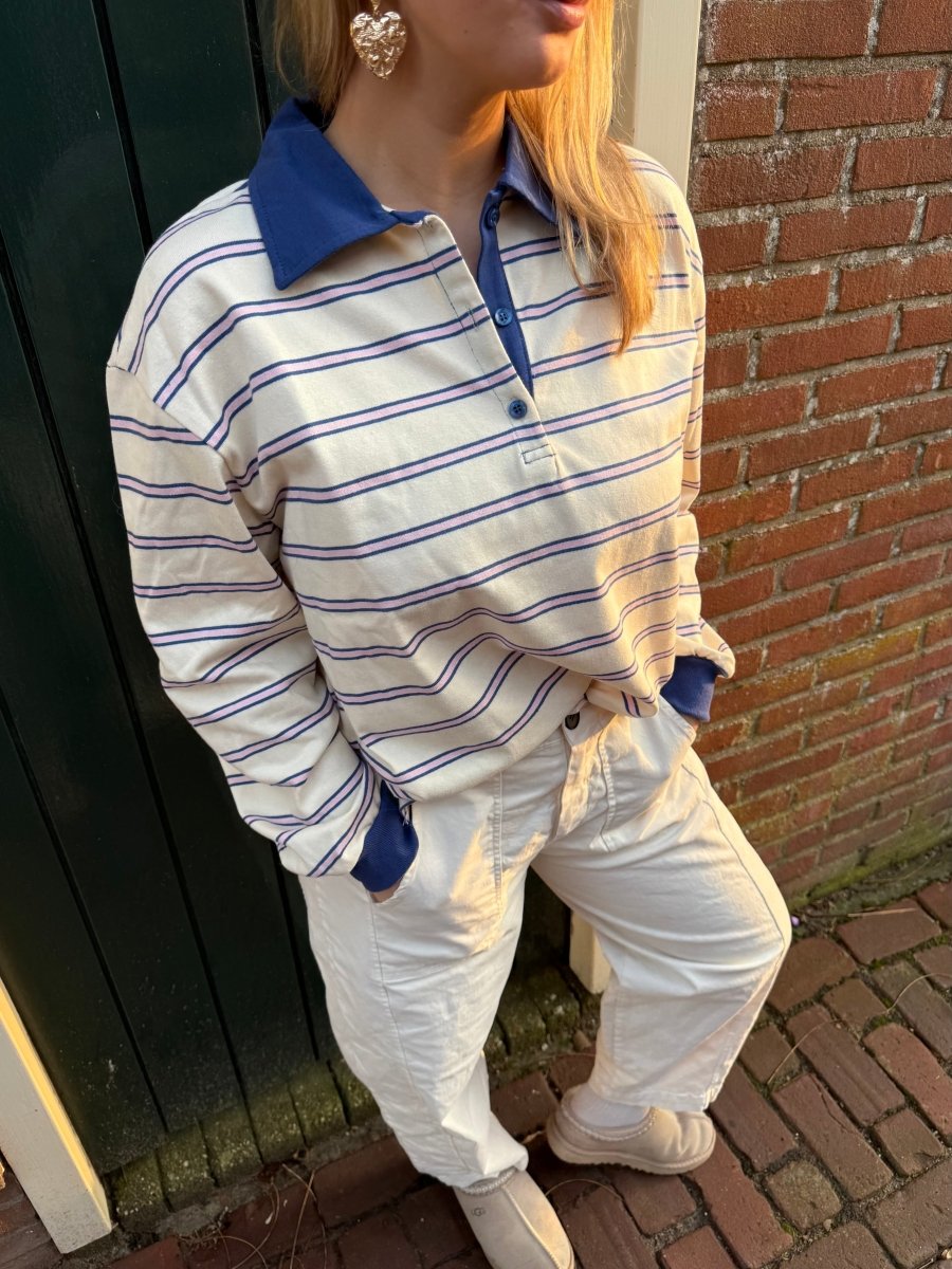 Nine Polo | Blue/Pink - Maison FAV