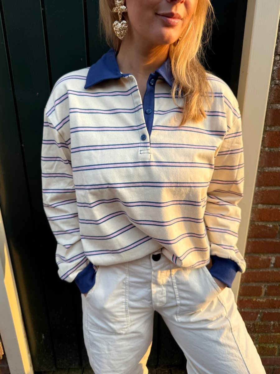 Nine Polo | Blue/Pink - Maison FAV