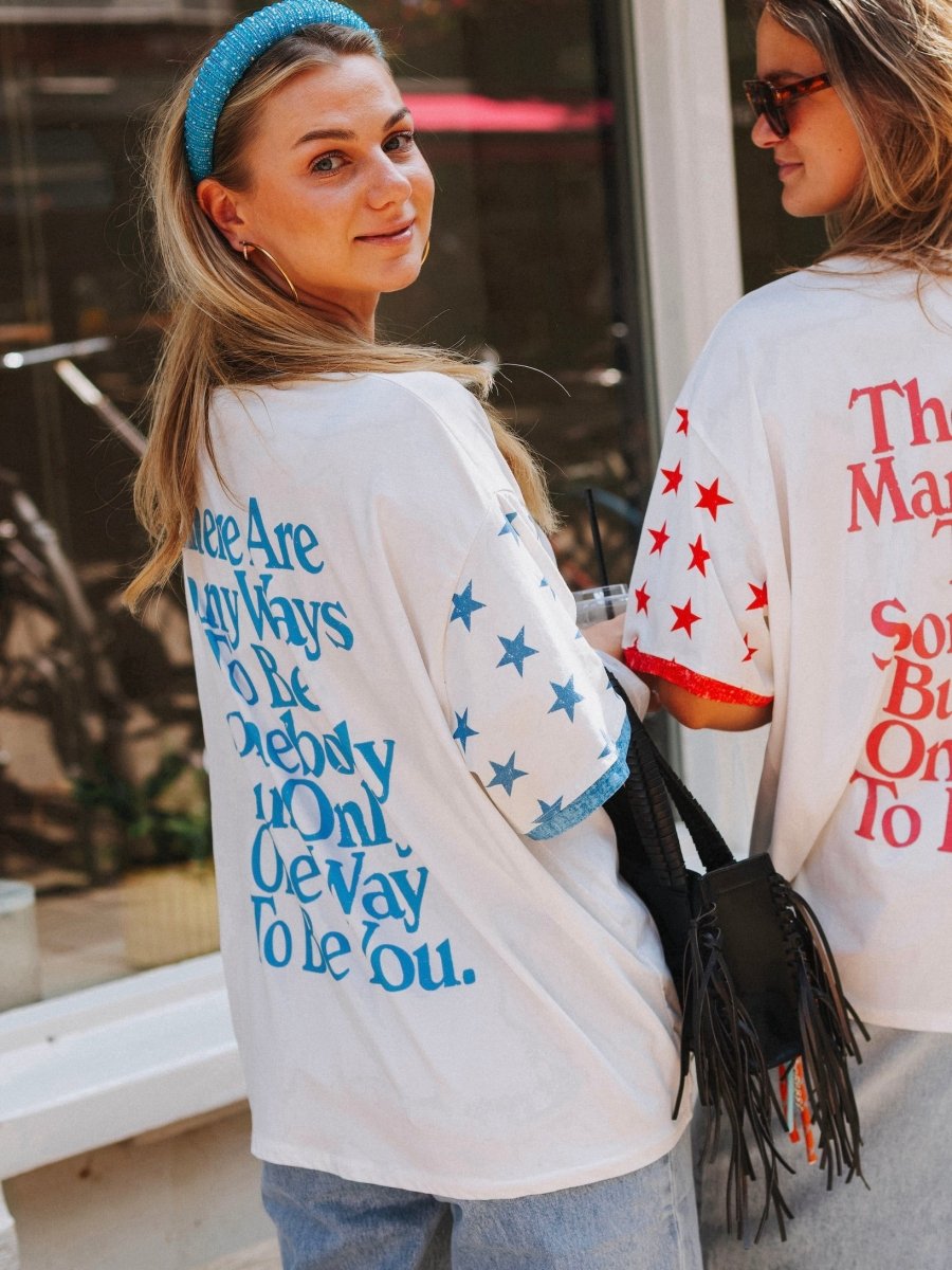 Senn T-shirt Stars (Ocean Blue) - Maison FAV