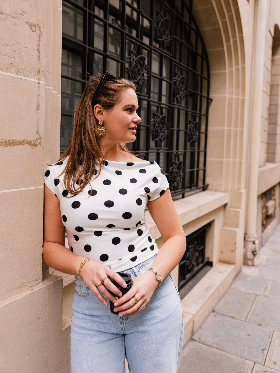 Senna Dot Top | Wit - Maison FAV