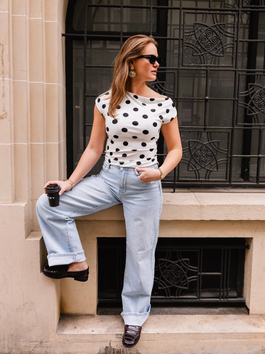 Senna Dot Top | Wit - Maison FAV