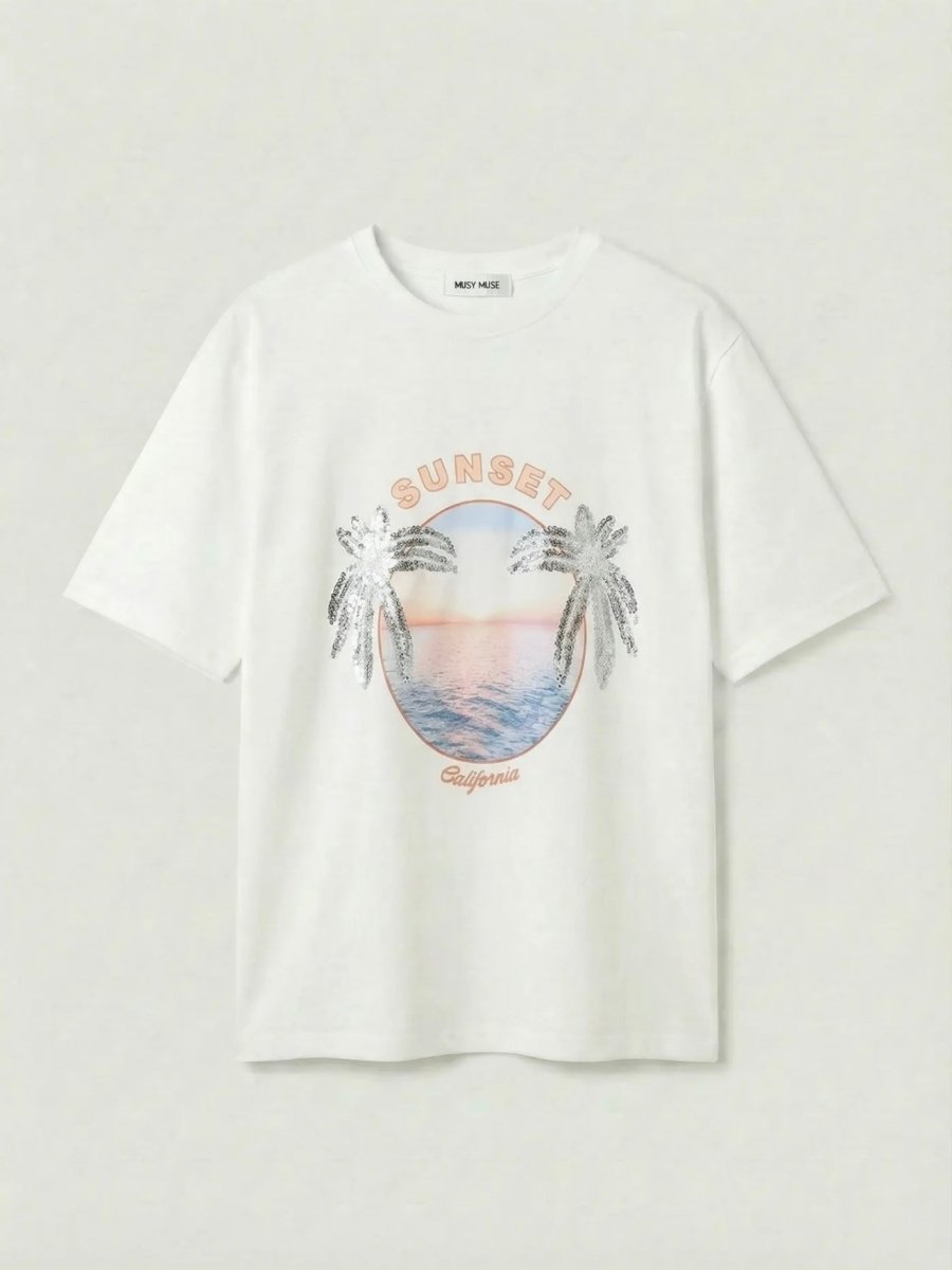 T-Shirt Sunset Glitter - Maison FAV