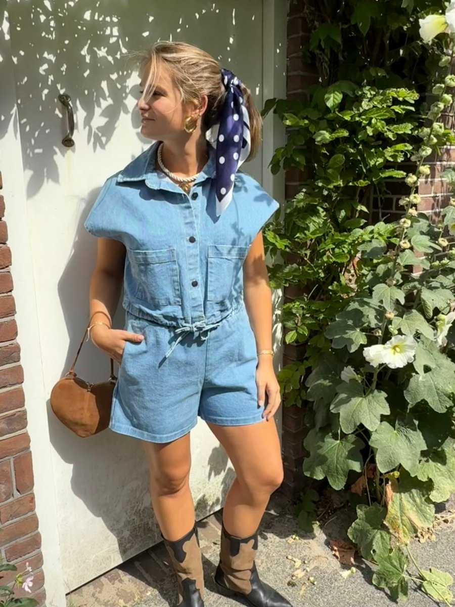 Tess Denim Top - Maison FAV