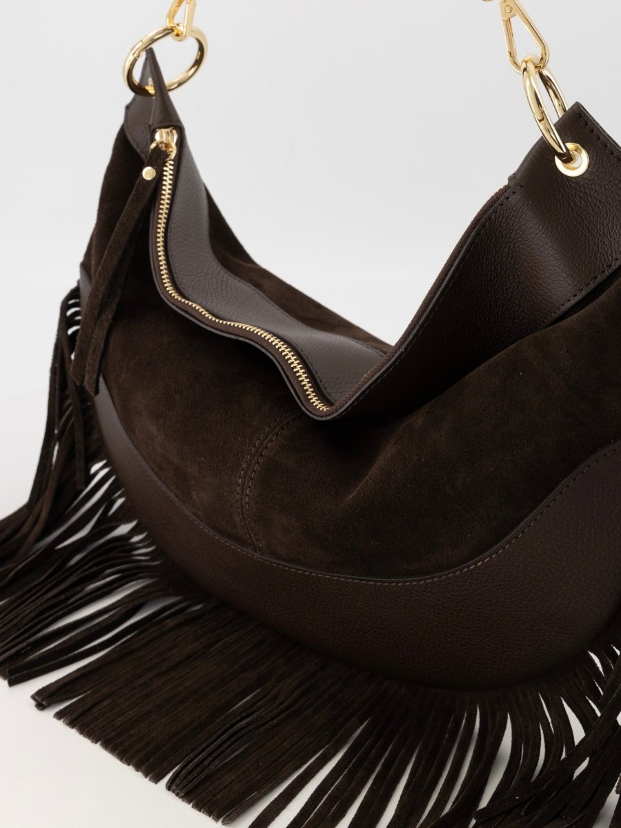 Vicky Suede Leren Tas | Choco Bruin - Maison FAV