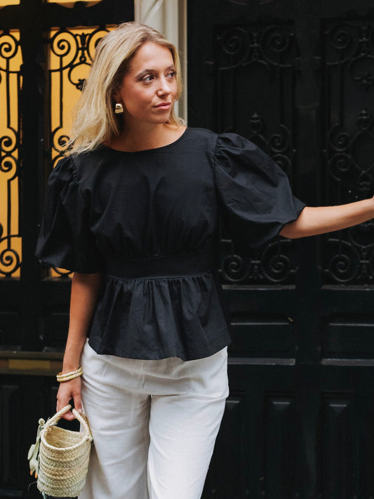 Jane Bow Shirt (Black)
