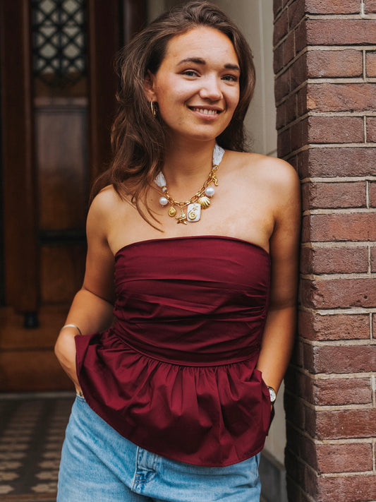 Zuzu Top (Burgundy Red)