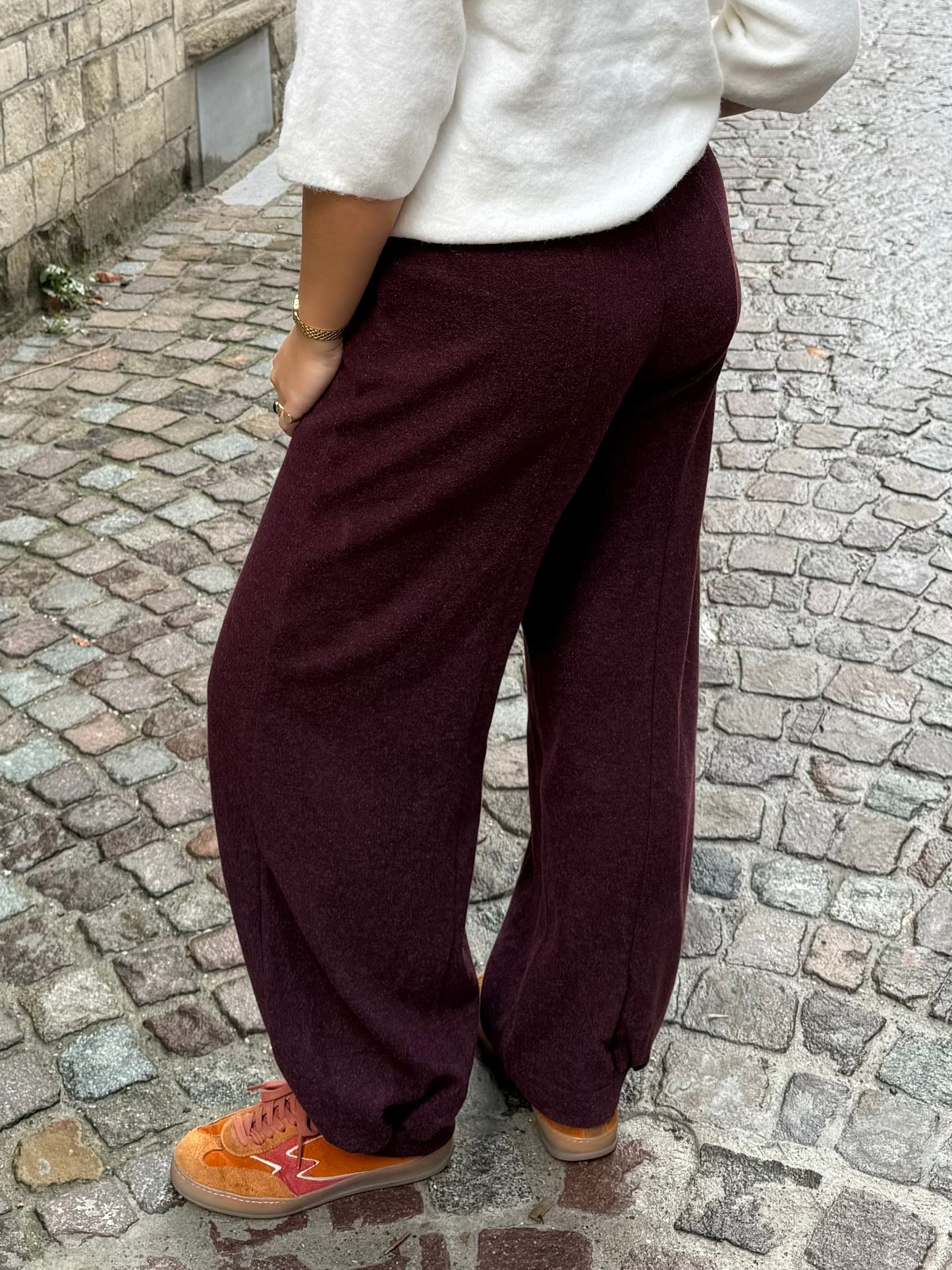 Cleo Knit Balloon Pants | Burgundy