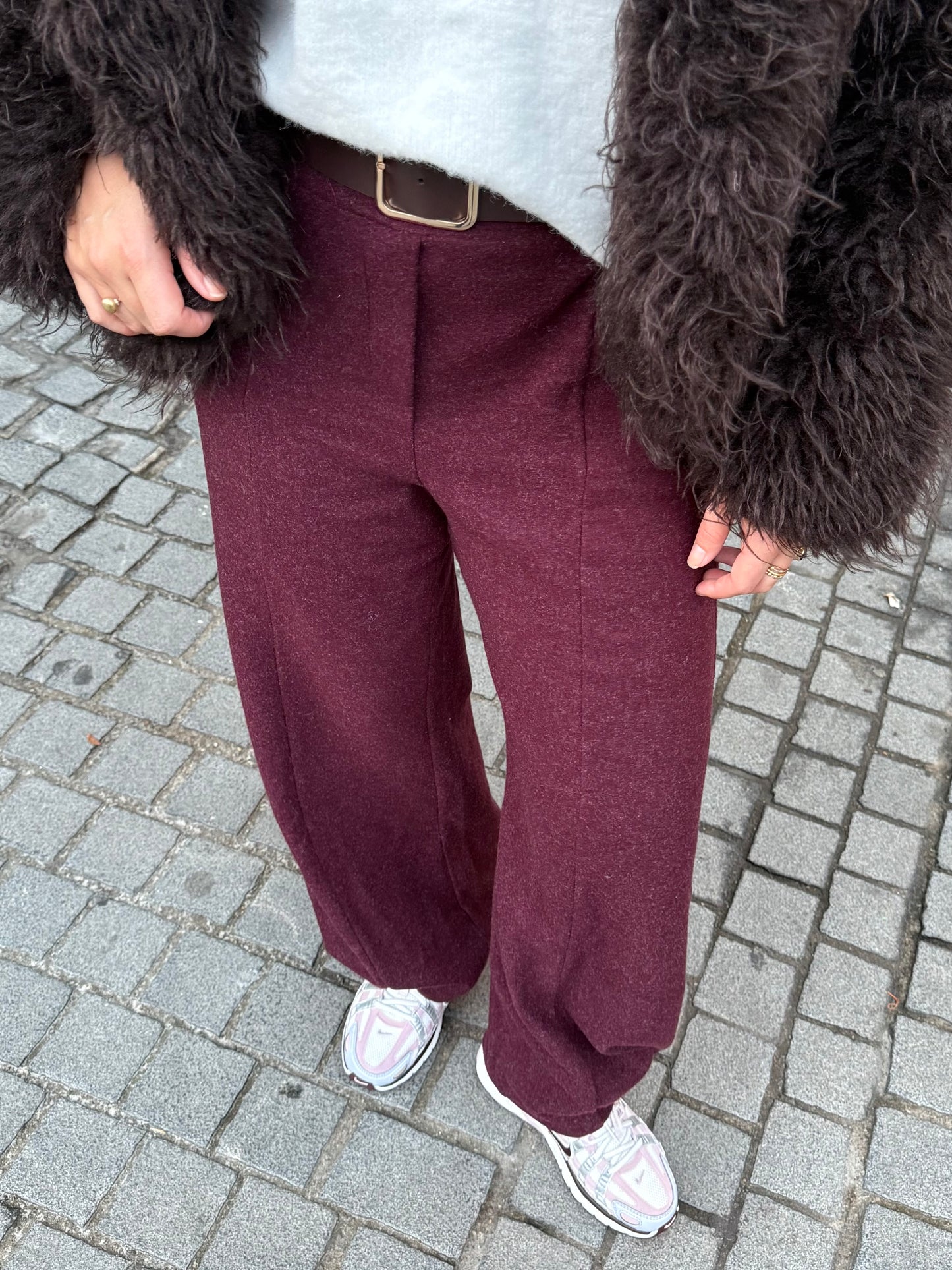 Cleo Knit Balloon Pants | Burgundy