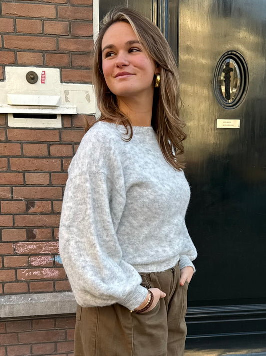 Khai Knit Off Shoulder | Grey