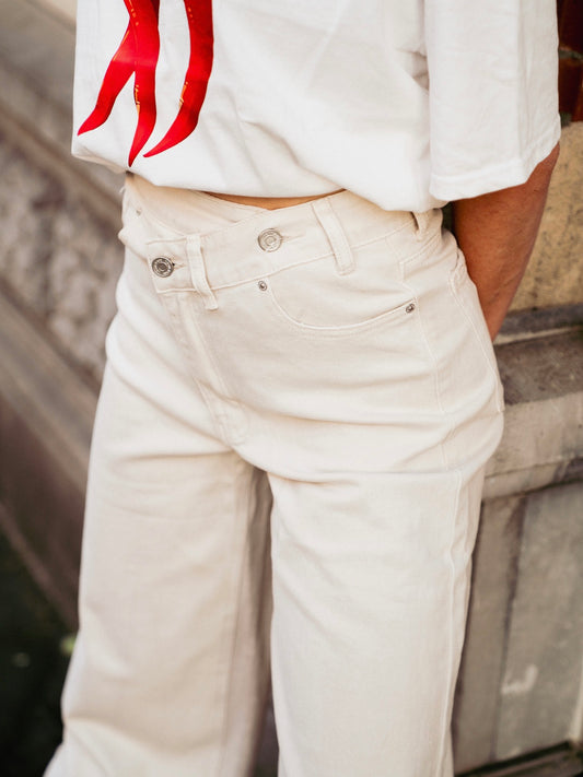 Izzi Cross Over Jeans Wide Leg