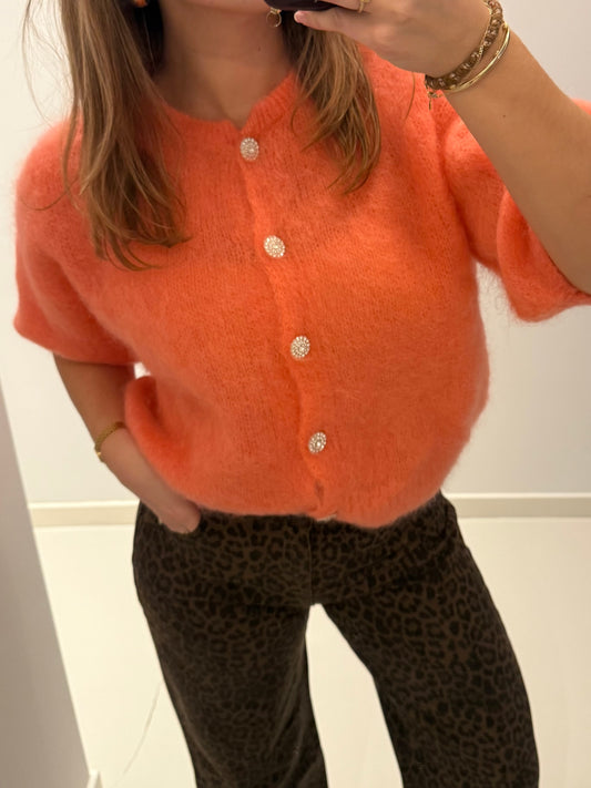 Bibi Mohair Cardigan | Coral