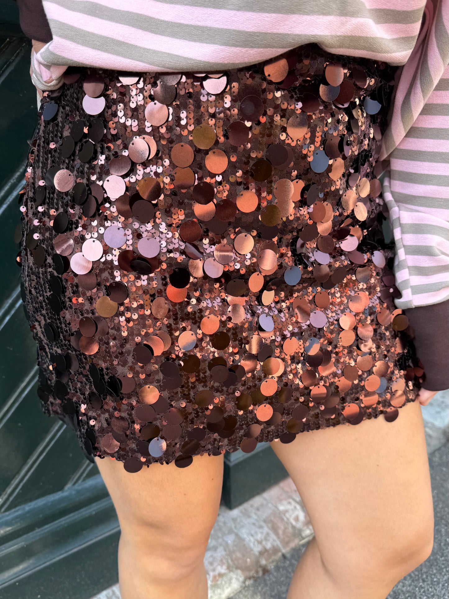 Frances Glitter Skirt | Chocolate Brown