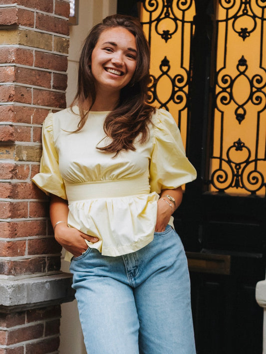 Jane Bow Shirt (Butter Yellow)